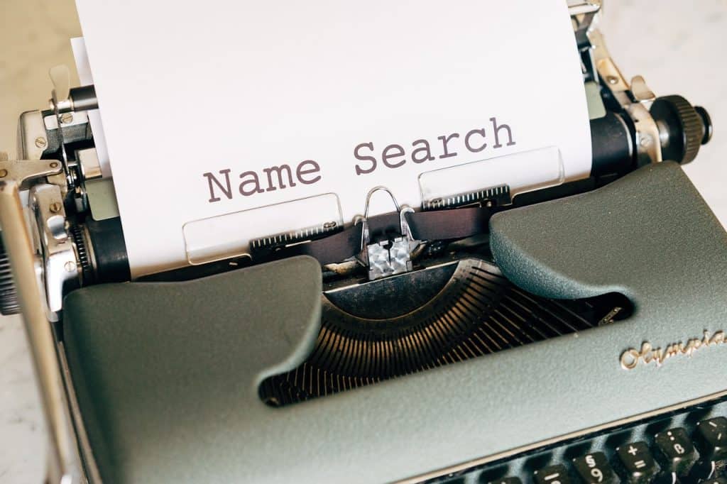 name search typing